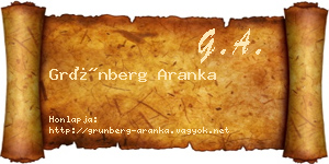 Grünberg Aranka névjegykártya